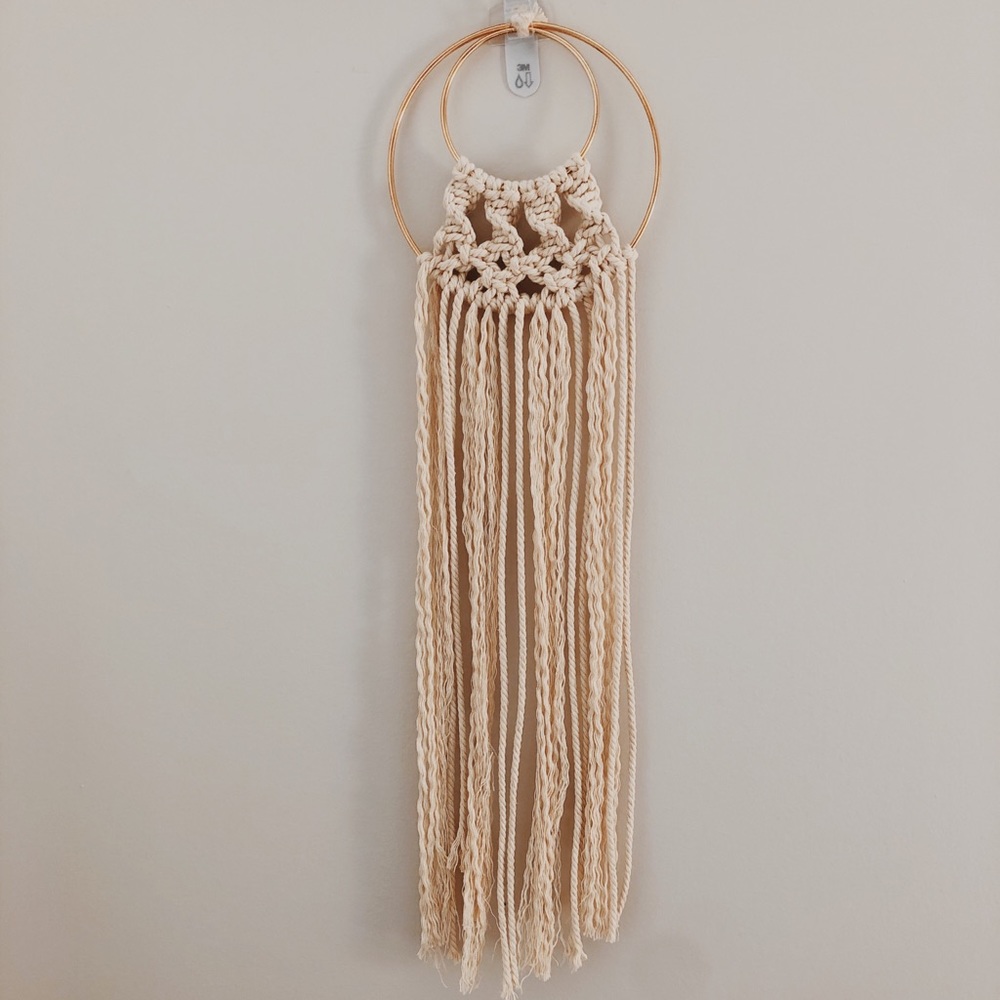 Creme macrame small wall hanging